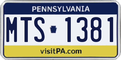 PA license plate MTS1381