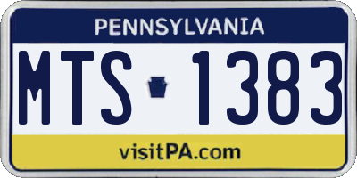 PA license plate MTS1383