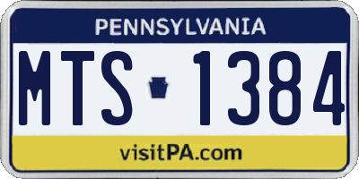 PA license plate MTS1384