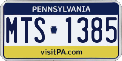PA license plate MTS1385