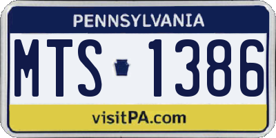 PA license plate MTS1386