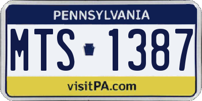 PA license plate MTS1387