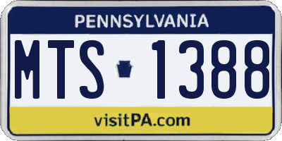 PA license plate MTS1388