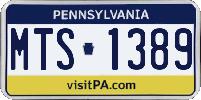 PA license plate MTS1389