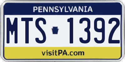 PA license plate MTS1392