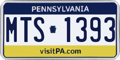 PA license plate MTS1393