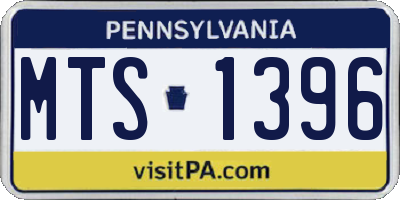PA license plate MTS1396