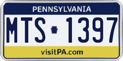 PA license plate MTS1397