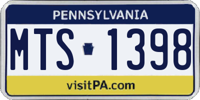 PA license plate MTS1398