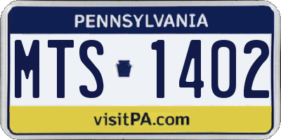 PA license plate MTS1402