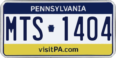 PA license plate MTS1404