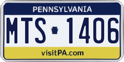 PA license plate MTS1406