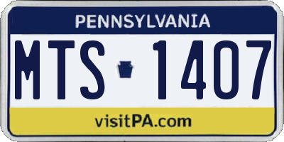 PA license plate MTS1407