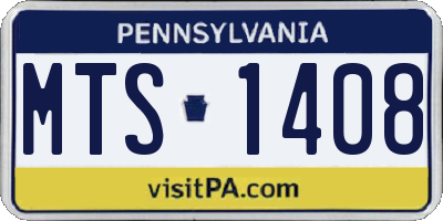 PA license plate MTS1408