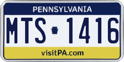 PA license plate MTS1416