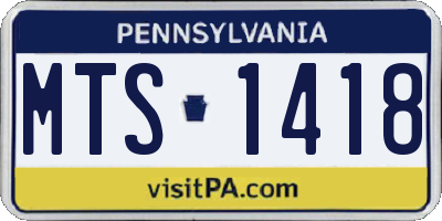 PA license plate MTS1418