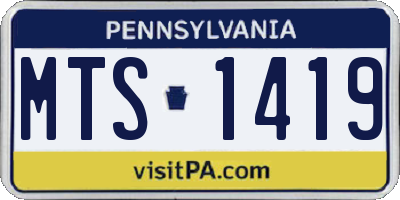 PA license plate MTS1419
