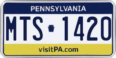 PA license plate MTS1420