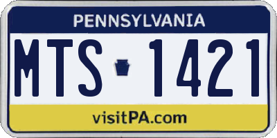 PA license plate MTS1421