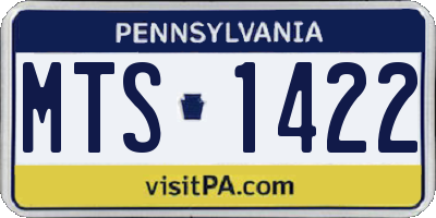 PA license plate MTS1422
