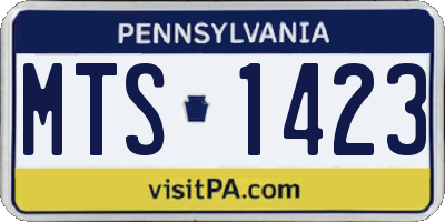PA license plate MTS1423