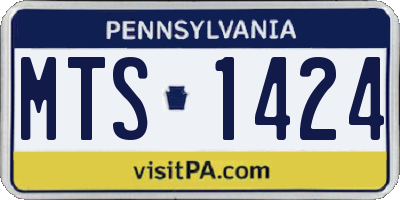 PA license plate MTS1424