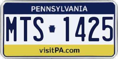 PA license plate MTS1425