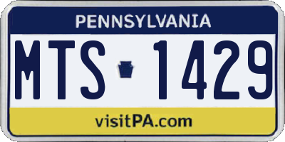PA license plate MTS1429