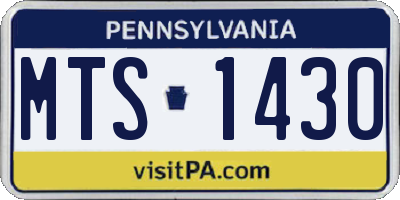PA license plate MTS1430