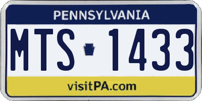 PA license plate MTS1433