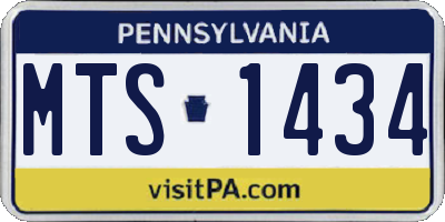 PA license plate MTS1434