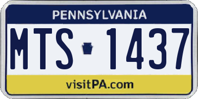 PA license plate MTS1437