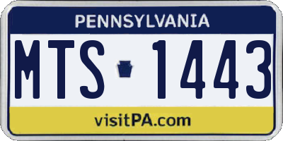 PA license plate MTS1443