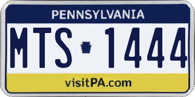 PA license plate MTS1444