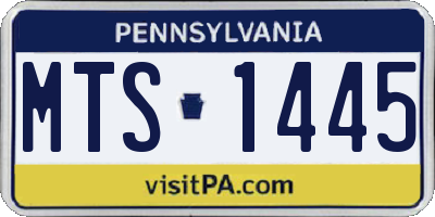 PA license plate MTS1445