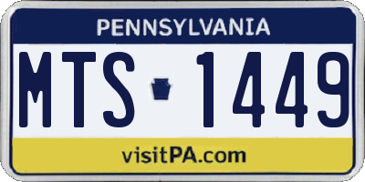 PA license plate MTS1449