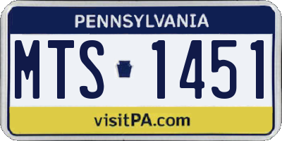 PA license plate MTS1451