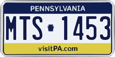 PA license plate MTS1453