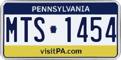 PA license plate MTS1454