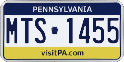 PA license plate MTS1455