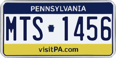 PA license plate MTS1456