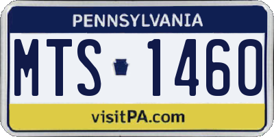 PA license plate MTS1460