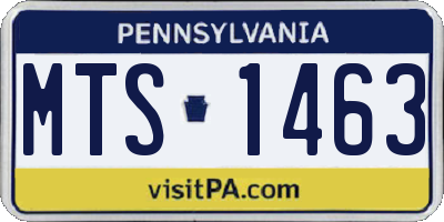 PA license plate MTS1463