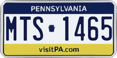 PA license plate MTS1465