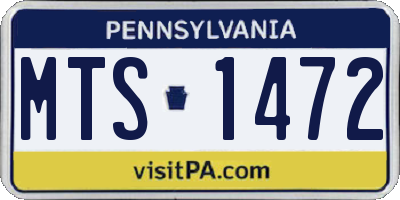 PA license plate MTS1472