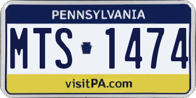PA license plate MTS1474