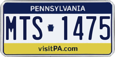 PA license plate MTS1475