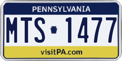 PA license plate MTS1477
