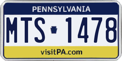 PA license plate MTS1478