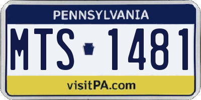 PA license plate MTS1481